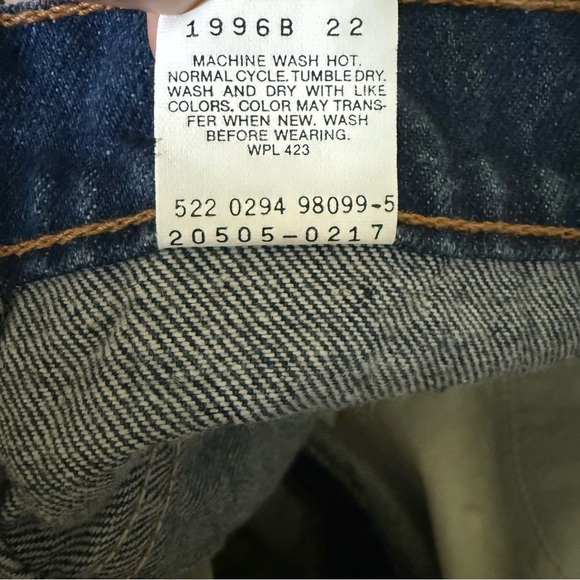 Vintage Levi 505 Jeans Men’s Size 38x32 Regular Fit Straight Leg 90s Orange Tab - Picture 5 of 10